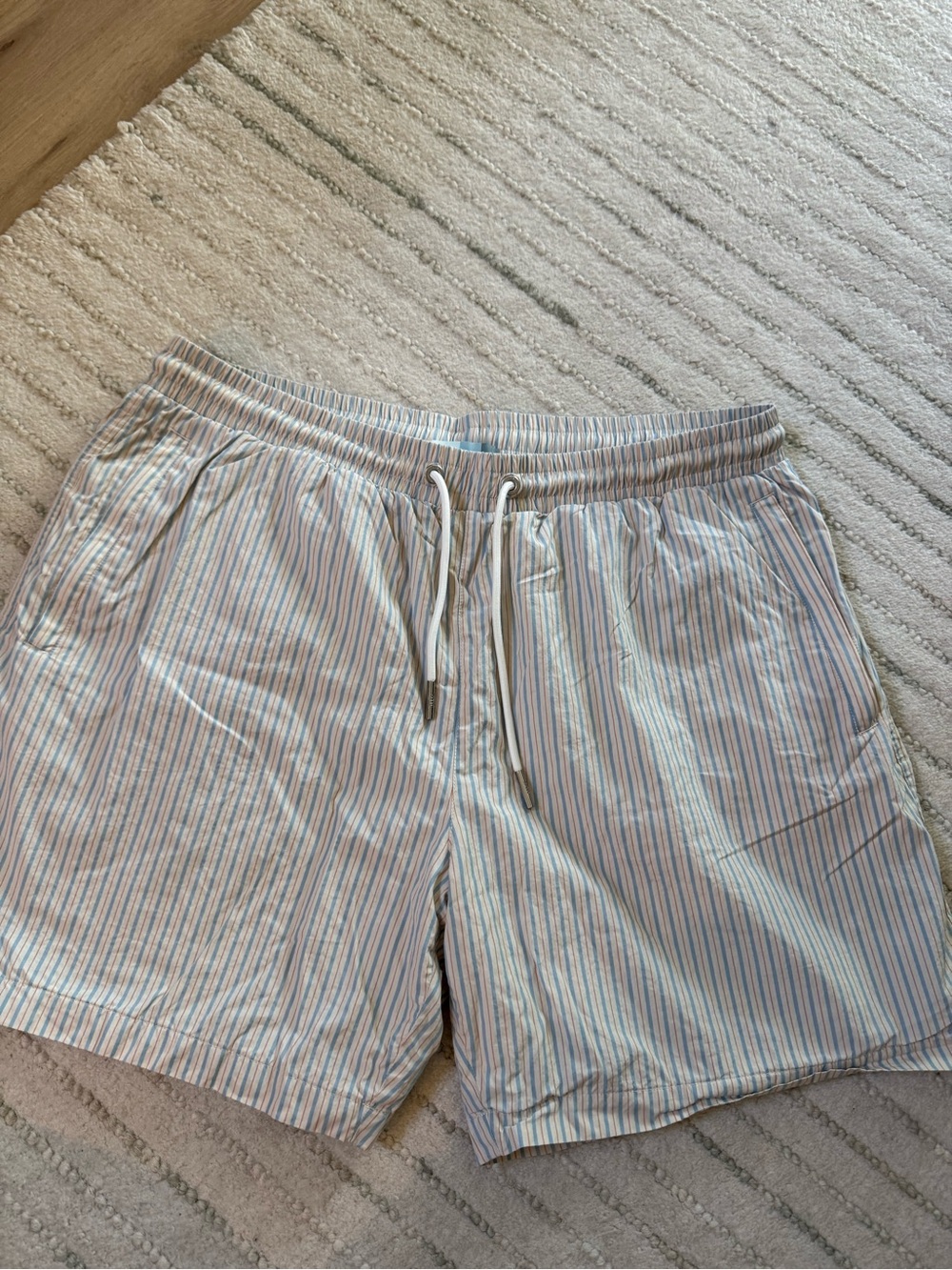 KITH men’s striped poplin hardaway swim short